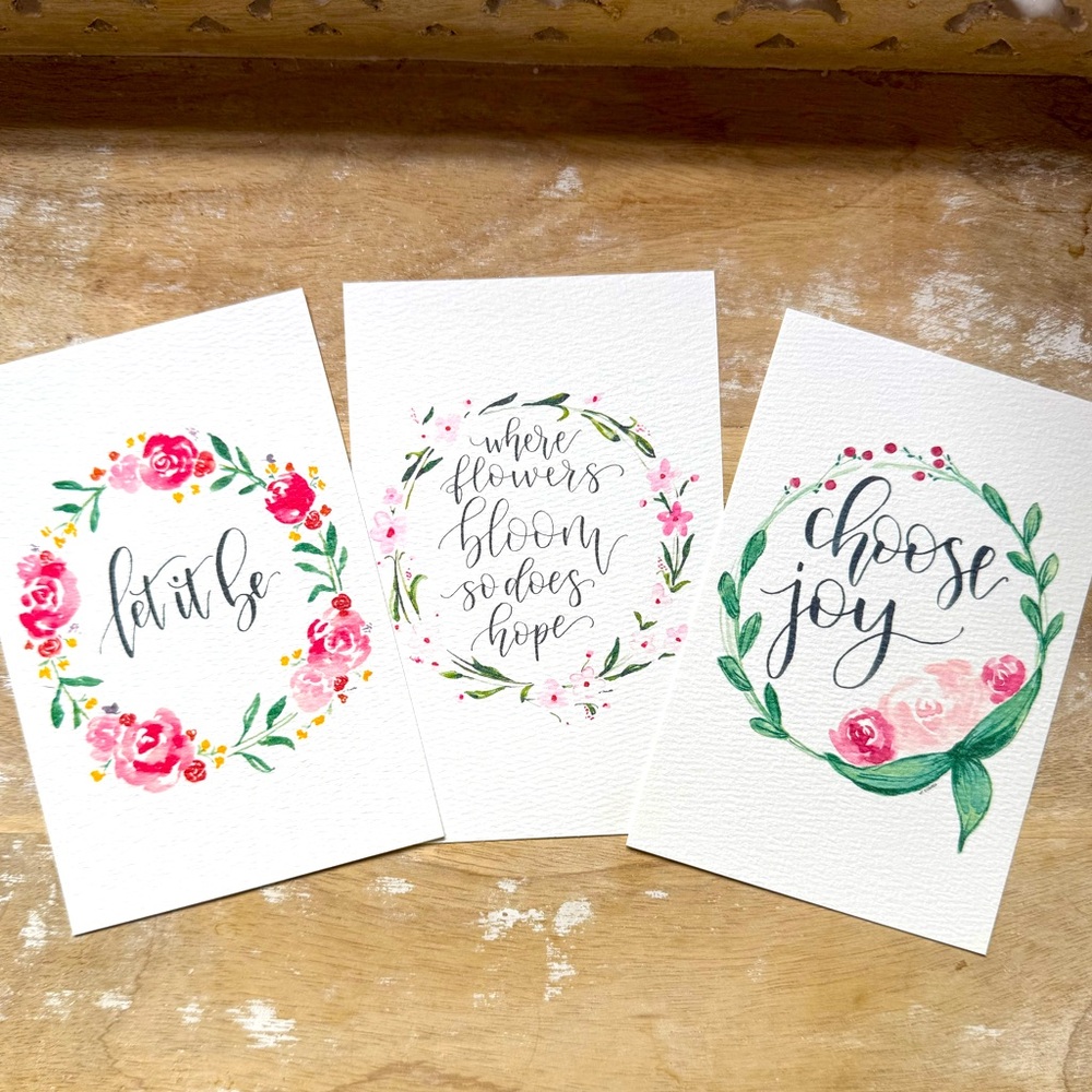 (5"x7") "Floral Wreath” Set (3 pack)